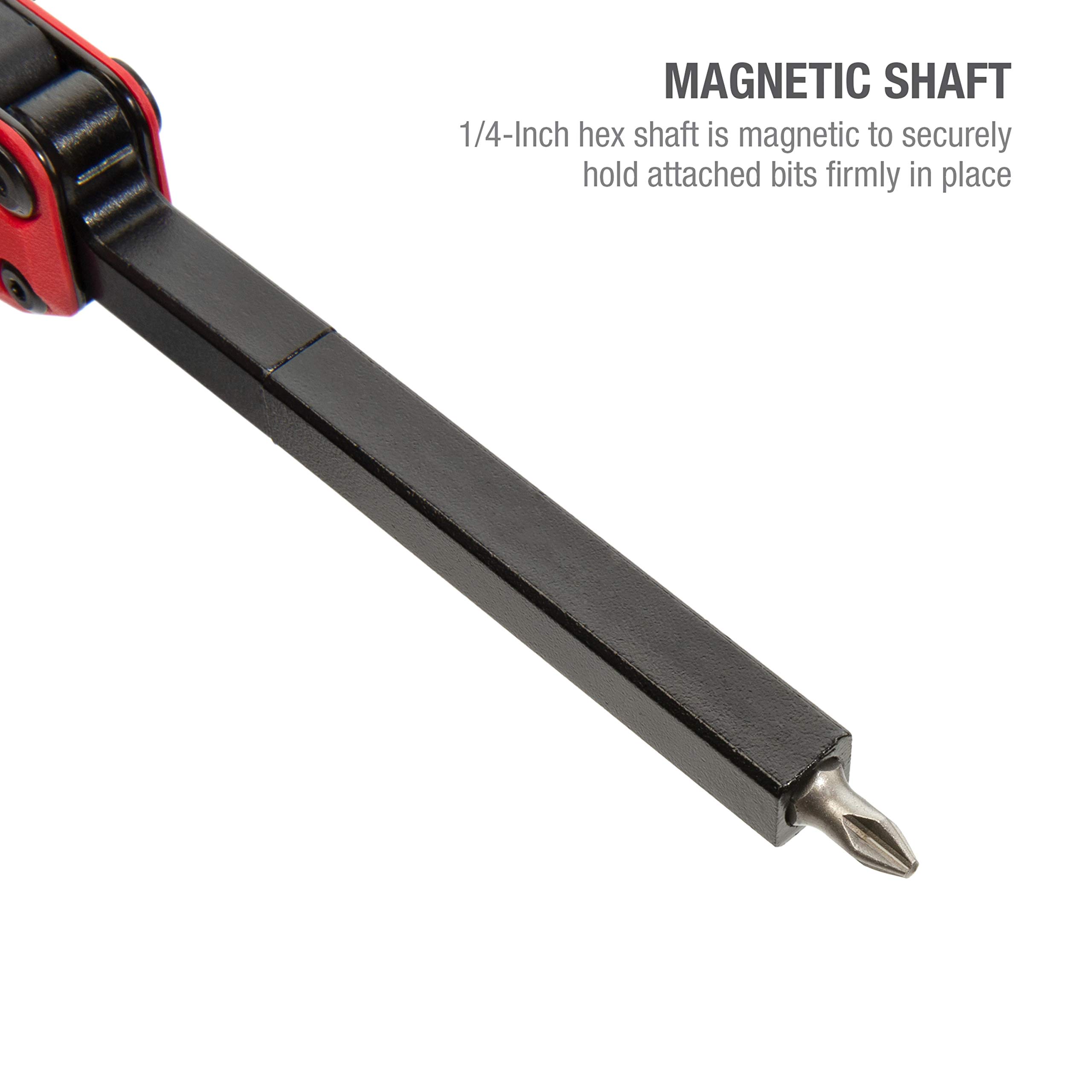 Steelman 10-In-1 Multi-Tip Folding Magnetic Pocket Screwdriver with Carrying Clip and Bottle Opener, Includes 3/16" and 1/4" Slotted, PH1, PH2, T15, T20, S1 and S2 Bits - Image 5