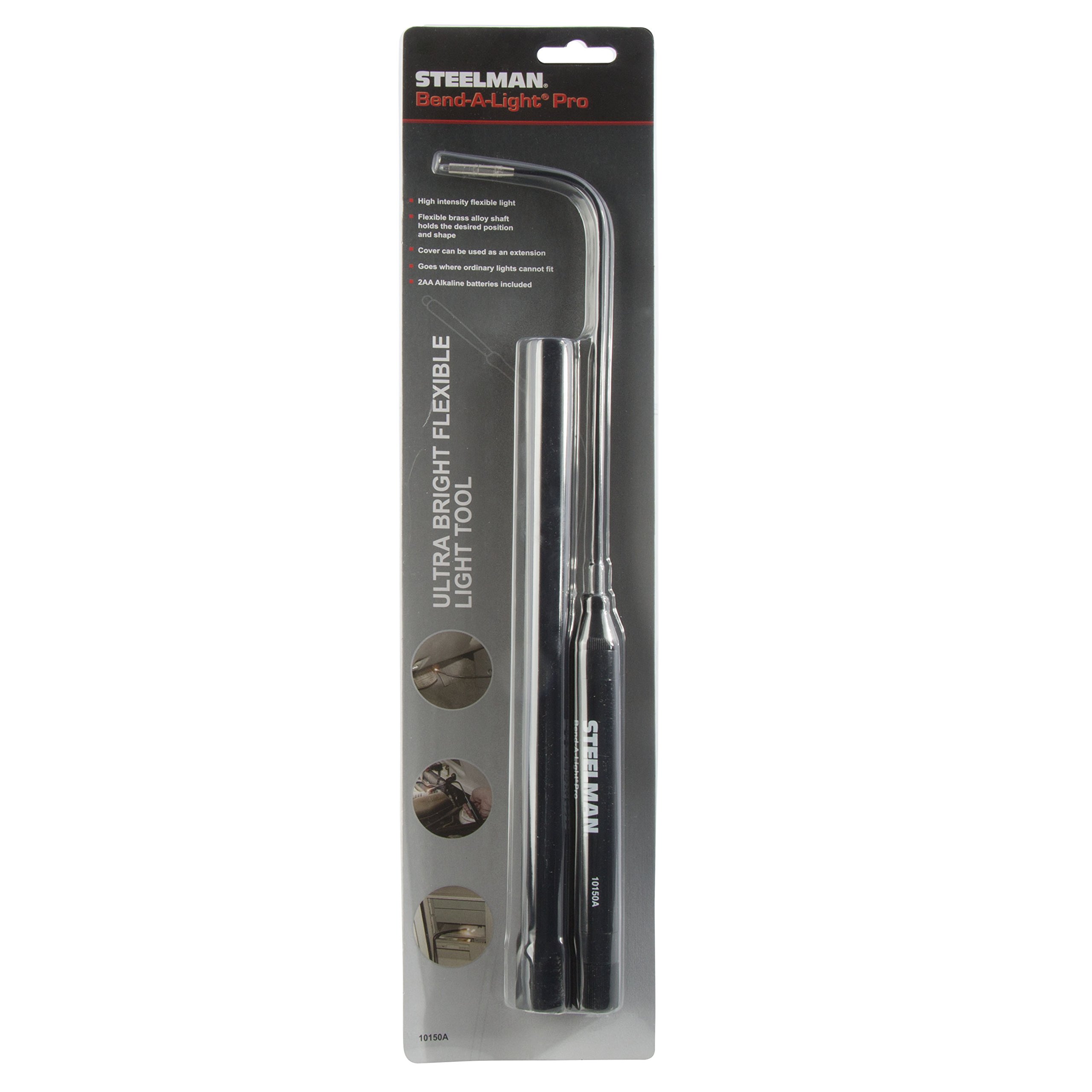 Steelman 16-Inch Automotive Bend-A-Light Pro, 9.5-inch Flexible Gooseneck, 5/32-inch Diameter Bulb, Cover/Handle Extension Included, Batteries Included - Image 5