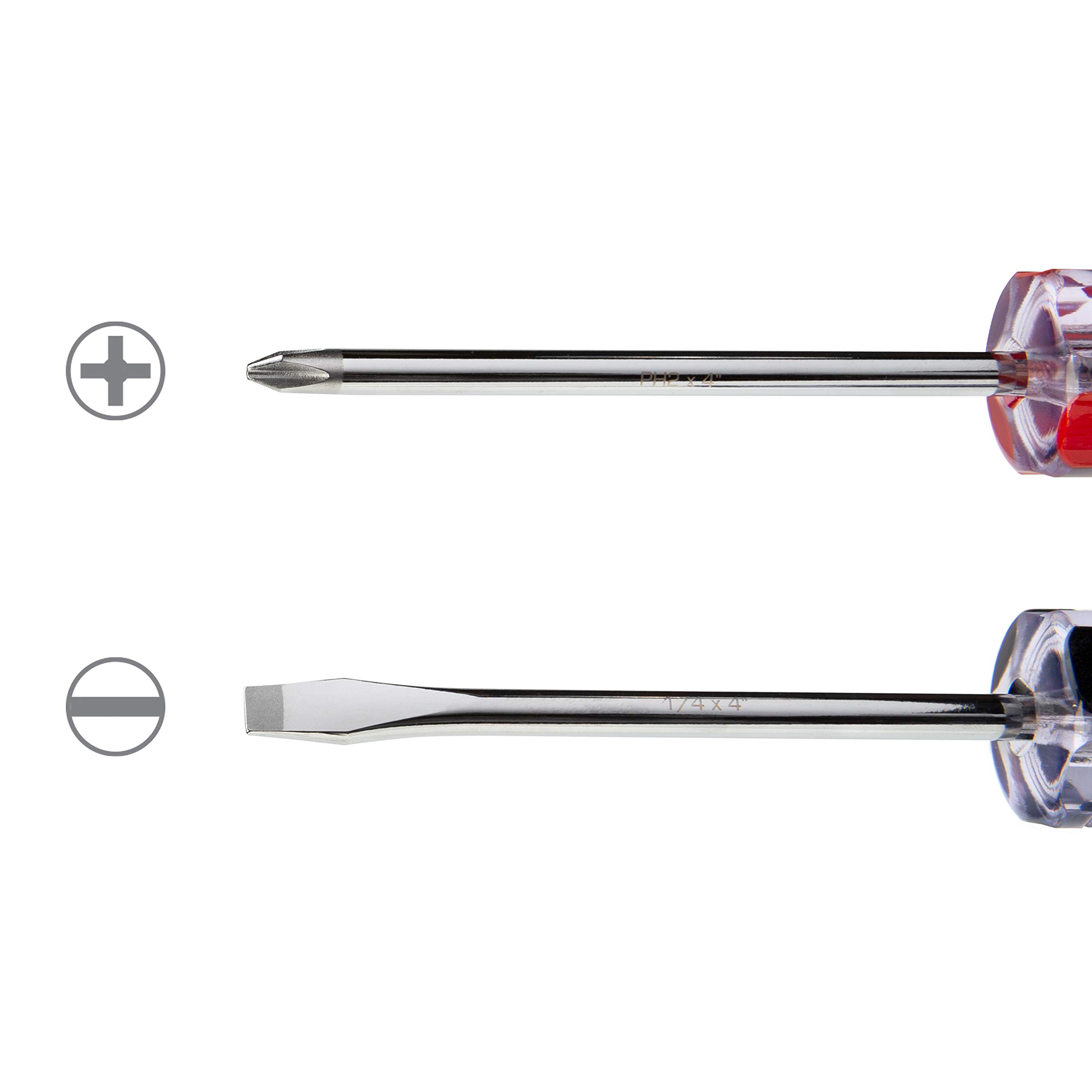 Steelman 16-Piece Slotted and Phillips Head General Purpose Screwdriver Set, Includes Commonly Used Sizes, 2 Offset Drivers, and a 4-way Keychain Screwdriver - Image 5