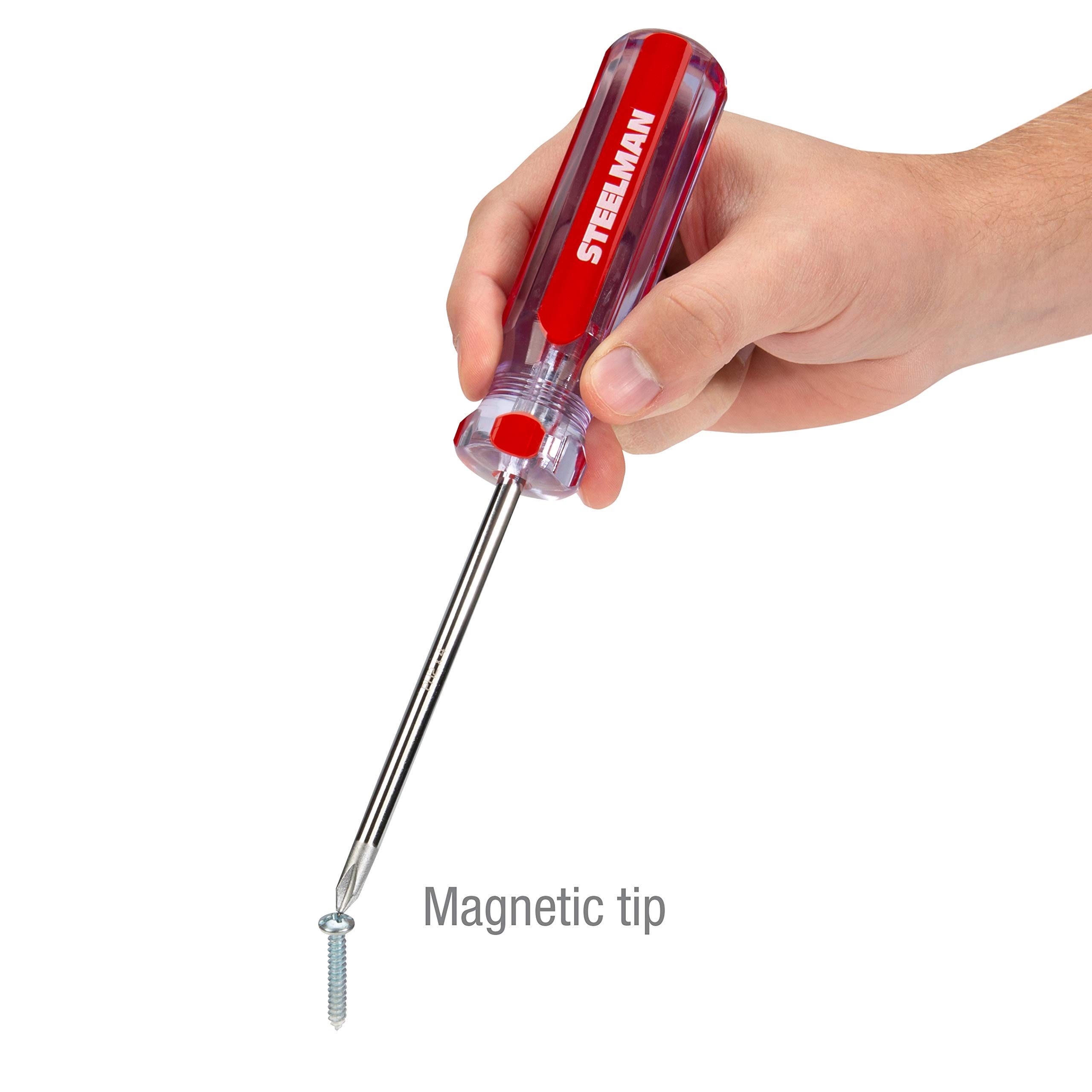 Steelman 16-Piece Slotted and Phillips Head General Purpose Screwdriver Set, Includes Commonly Used Sizes, 2 Offset Drivers, and a 4-way Keychain Screwdriver - Image 6