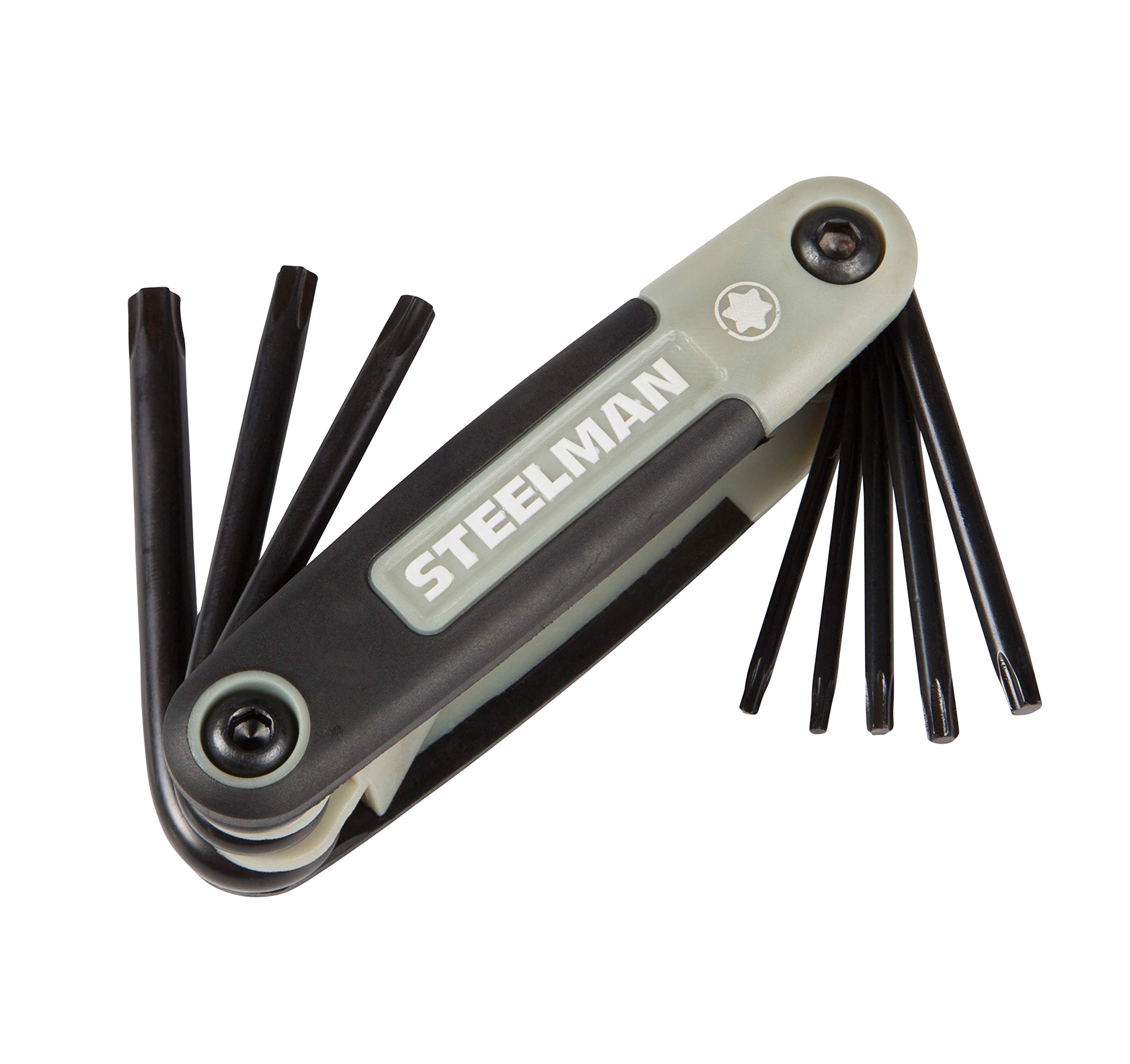 Steelman 3-Piece Set Folding Hex Key Wrench Tools, SAE, Metric, and Torx Allen Wrench Sets, Chamfered Ends, Rubberized Grip - Image 4