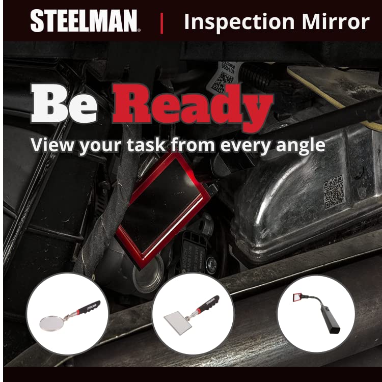 Steelman 42-inch Lighted Inspection Mirror Tool, Flexible Shaft with Thumb Controls, Magnified Adjustable Mirror - Image 7