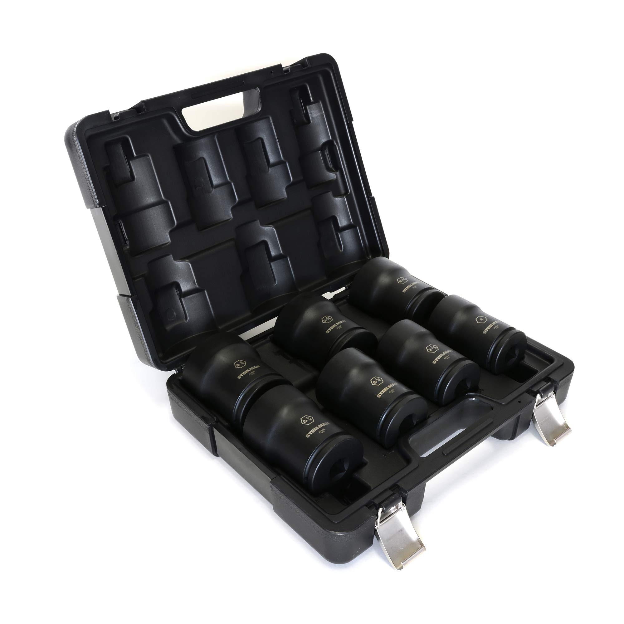 Steelman 7-Piece 3/4-inch Drive Truck Locknut Pinion Socket Set, Includes 2, 2-1/8, 2-1/4, 2-3/8, 2-1/2, 2-5/8, and 2-3/4-inch Sockets, Durable Steel - Image 3