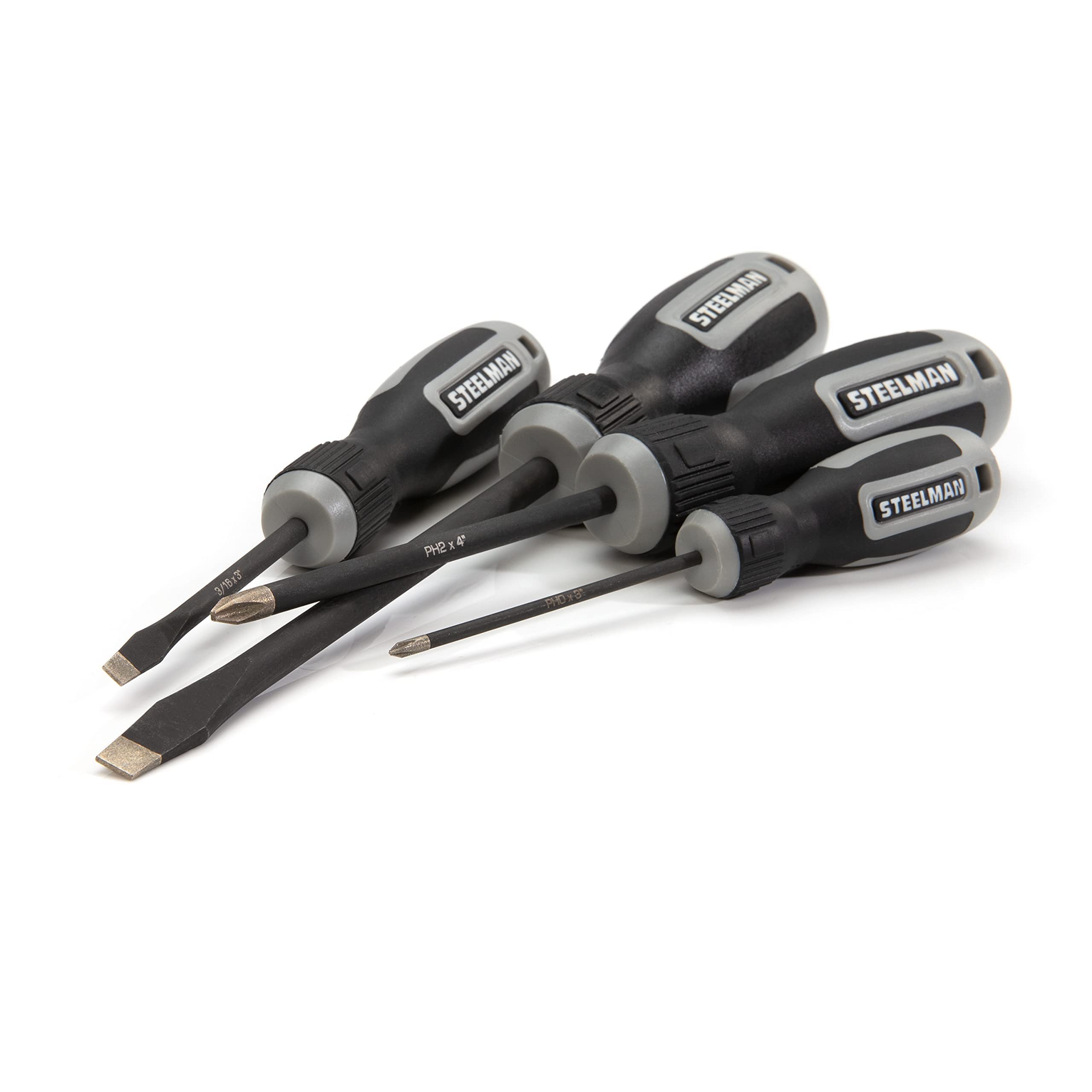 Steelman 8-Piece Diamond Tip Screwdriver Set, Variety of Slotted and Phillips Sizes, Magnetized Tips, Durable Steel, Rust-Resistant Black Oxide Coating - Image 8