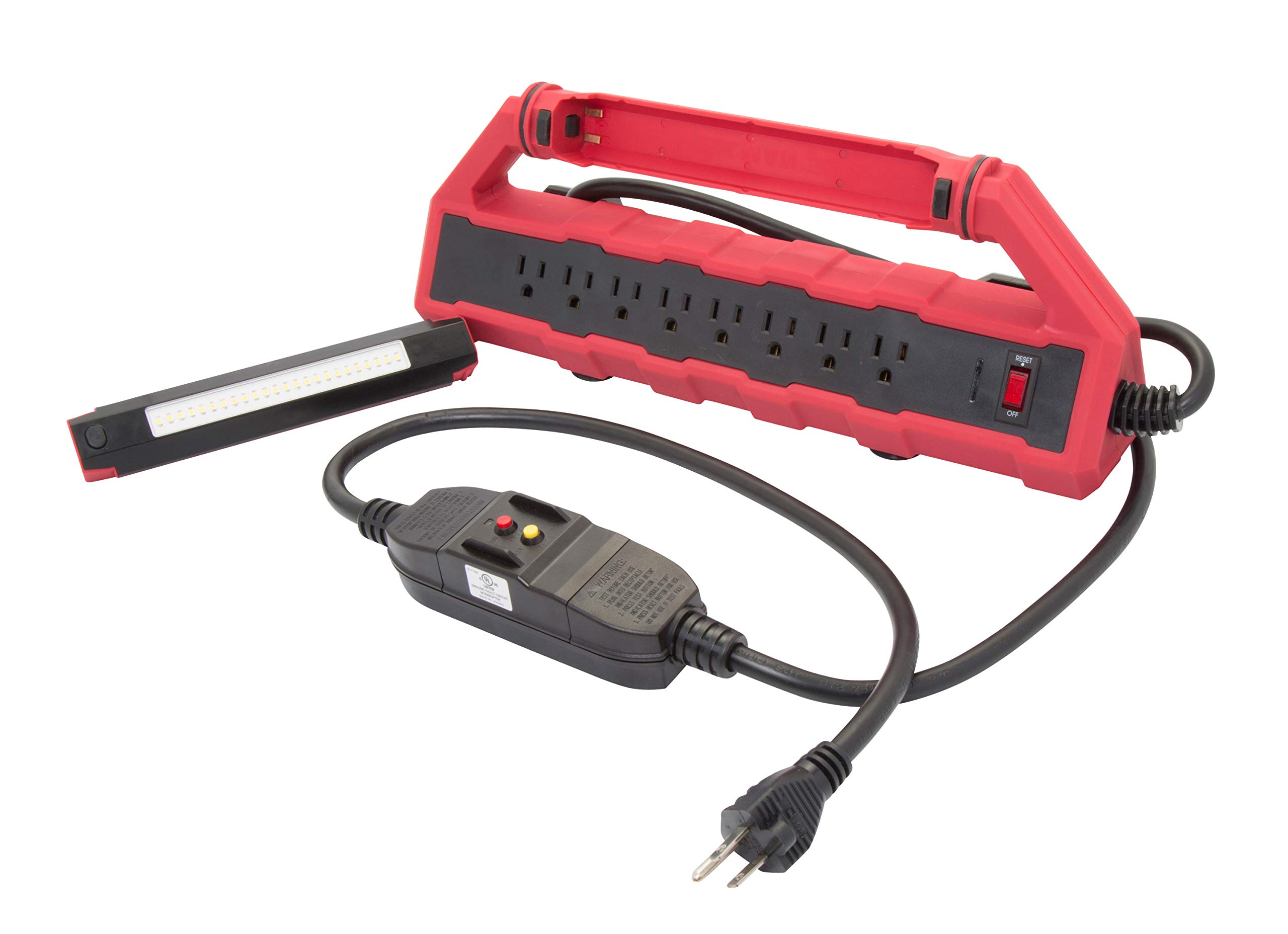 STEELMAN PRO 92662 8-Outlet GFCI Power Station with 2-USB Outlets and Detachable Work Light/15 Amp - Image 3