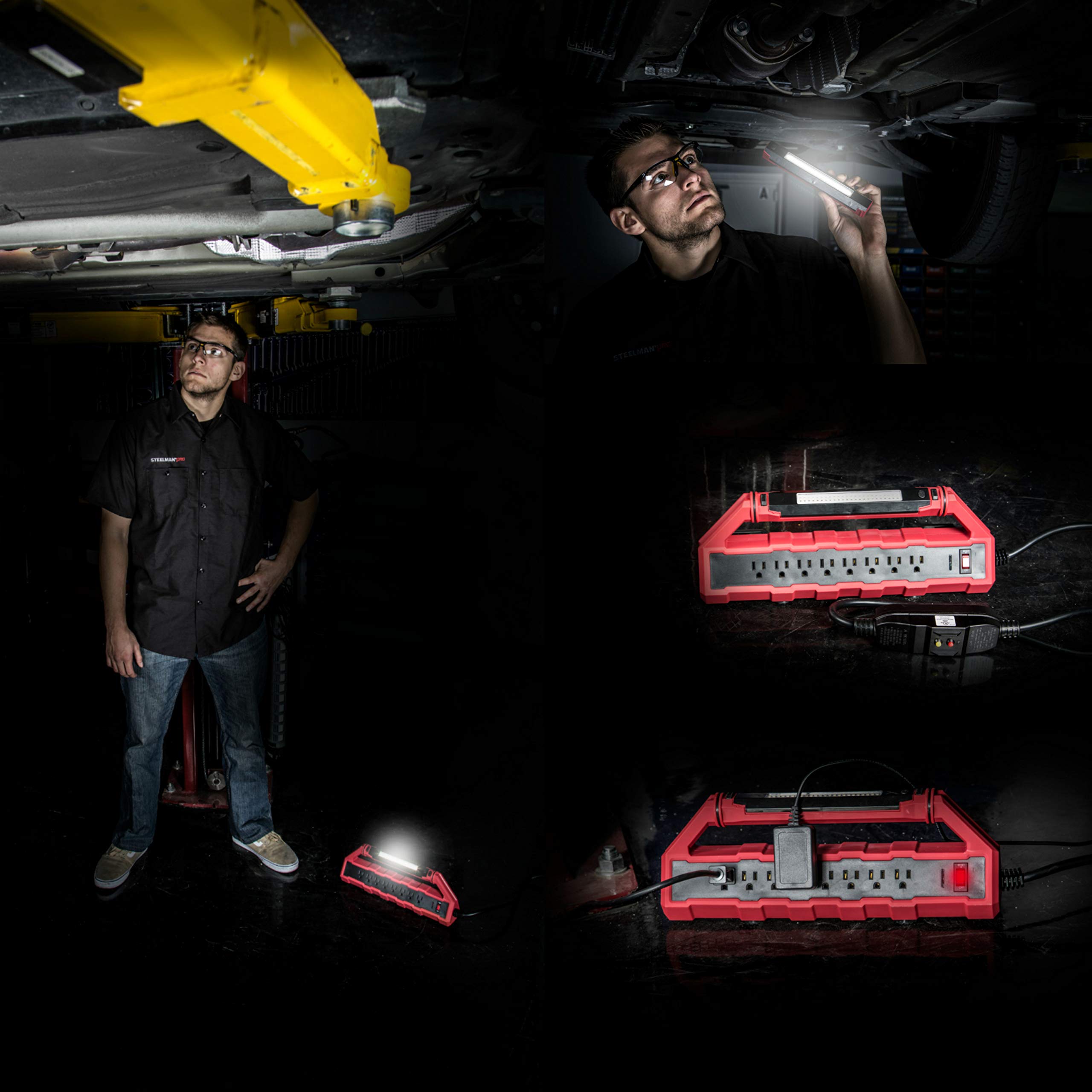 STEELMAN PRO 92662 8-Outlet GFCI Power Station with 2-USB Outlets and Detachable Work Light/15 Amp - Image 8